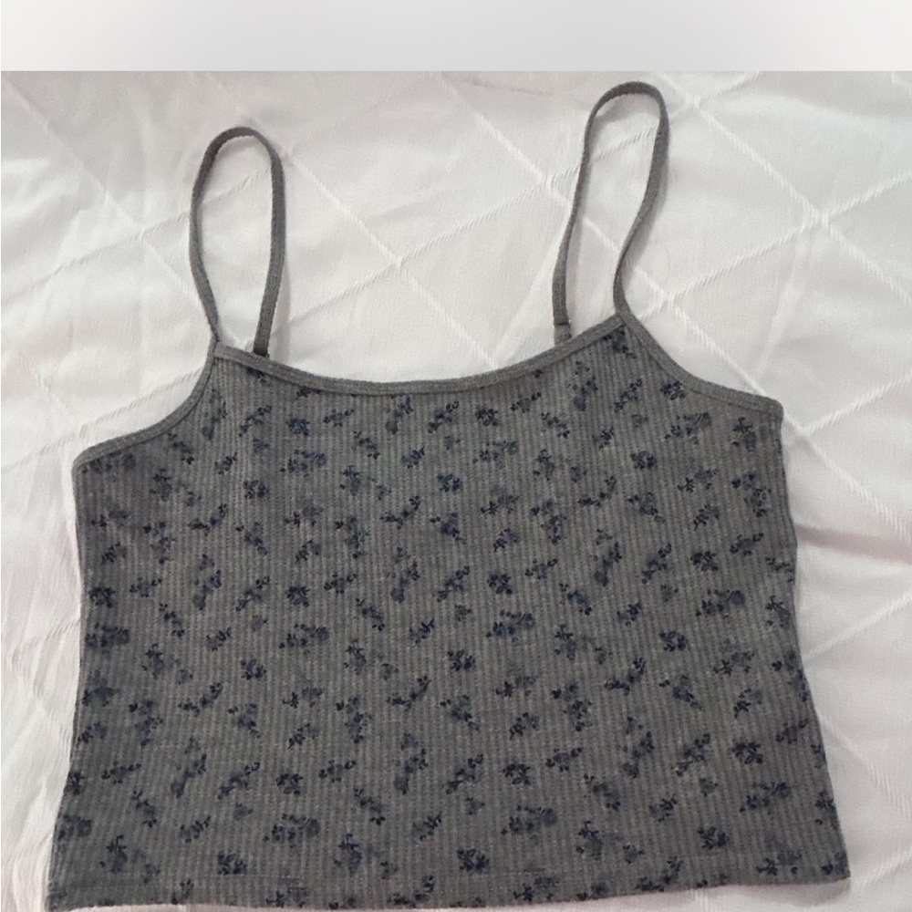 Floral Ribbed Tank Top